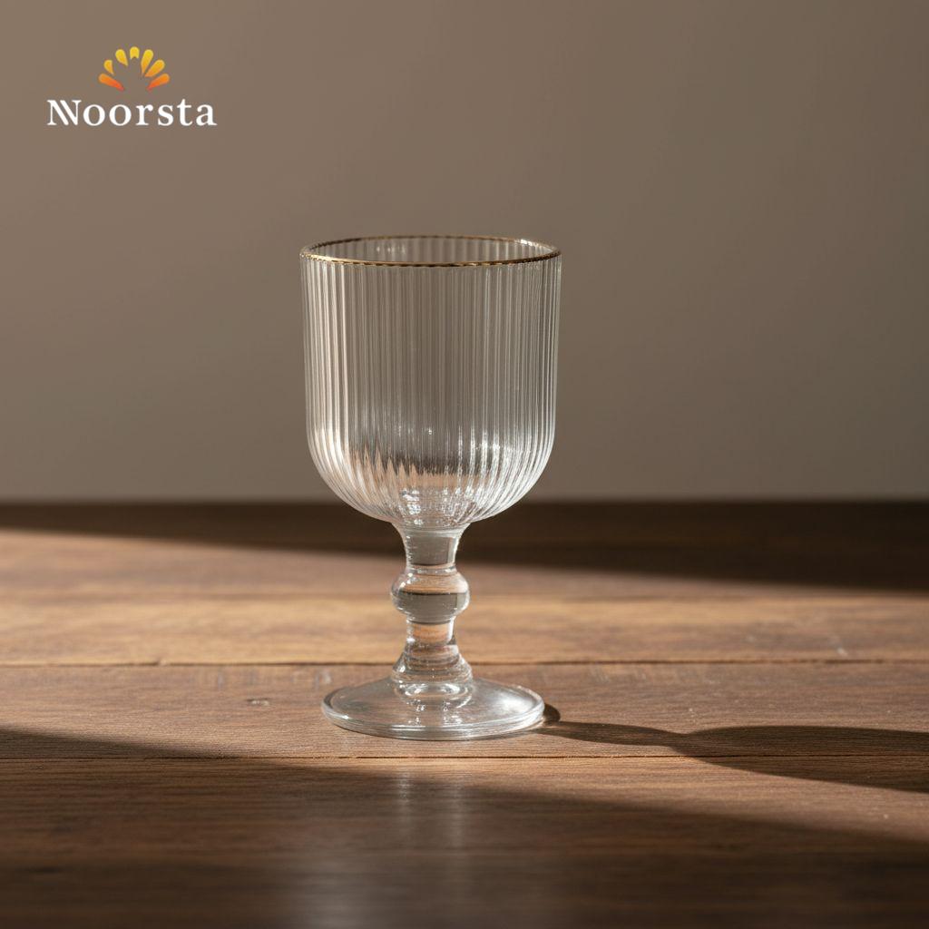 Aura Fluted Crystal Glass Goblet Set