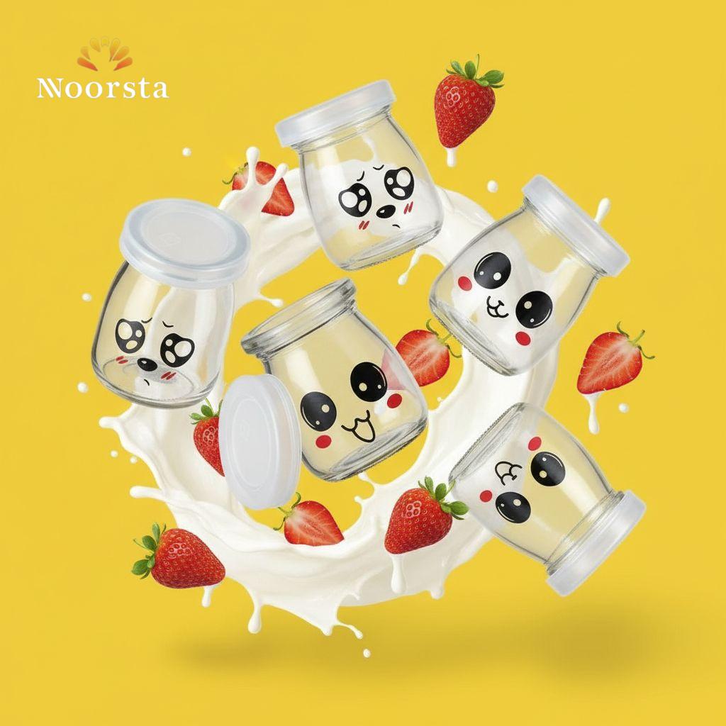 Whimsical Panda Glass Dessert Jar Set