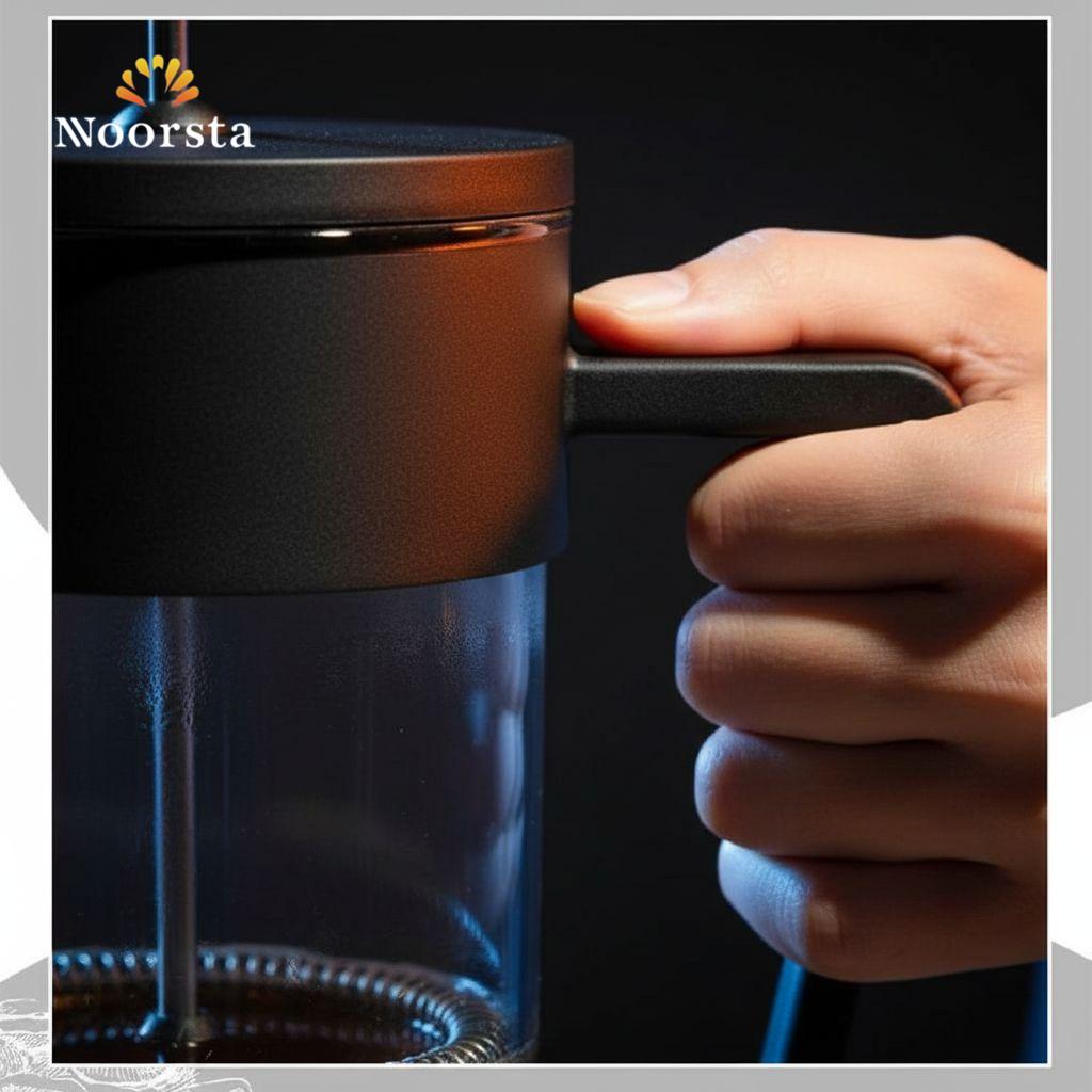 فرينش بريس بايركس لعمل فوم اللبن والقهوة - Authentic Pyrex French Press for Coffee and Milk Foam - Noorsta