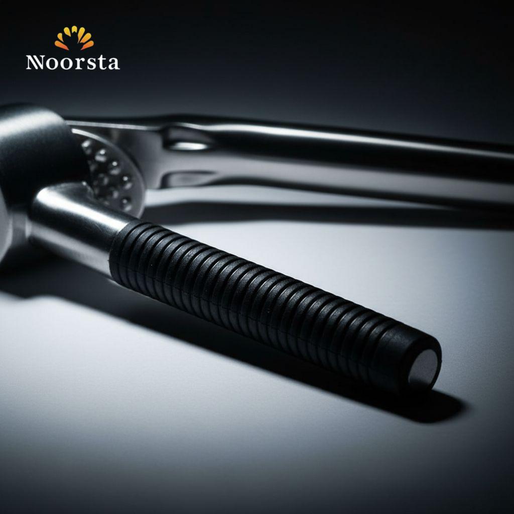 Professional Stainless Steel Garlic Press with Ergonomic Grip