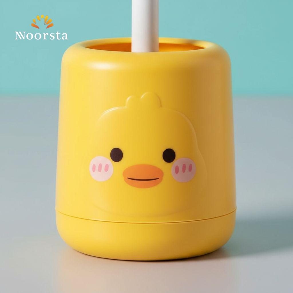فرشة حمام سيليكون شكل بطة أصفر - Playful Yellow Duck Silicone Toilet Brush - Noorsta