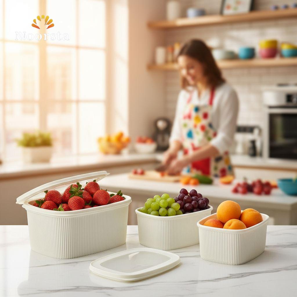Luxe Ribbed Tri-Size Organizer Set with View-Through Lids