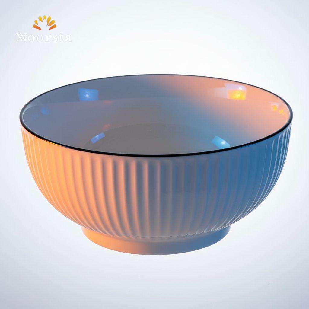 بولة بورسلين مضلعة للسلطة والشوربة - Elegant Ribbed Porcelain Serving Bowl - Noorsta