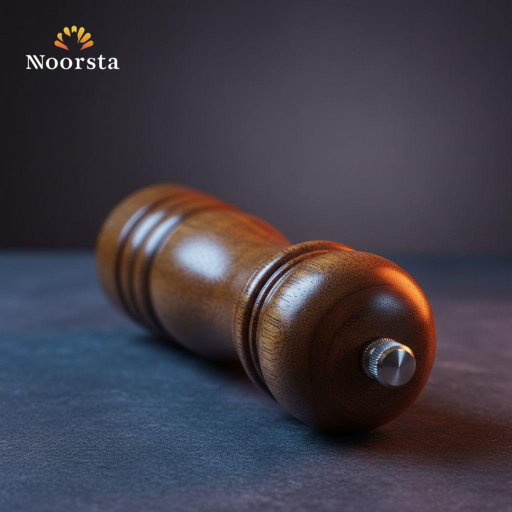 مطحنة فلفل خشب صلب شيك جدا للمطبخ - Authentic Solid Wood Manual Pepper Grinder - Noorsta