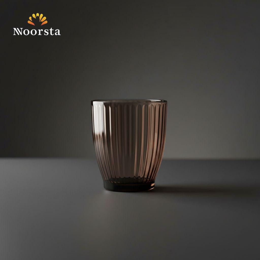 Noir Eclipse Fluted Smoked Glass Tumbler