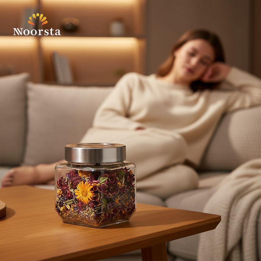 The Crystal Keep: Square Glass Storage Jar with Steel Lid (450ml)