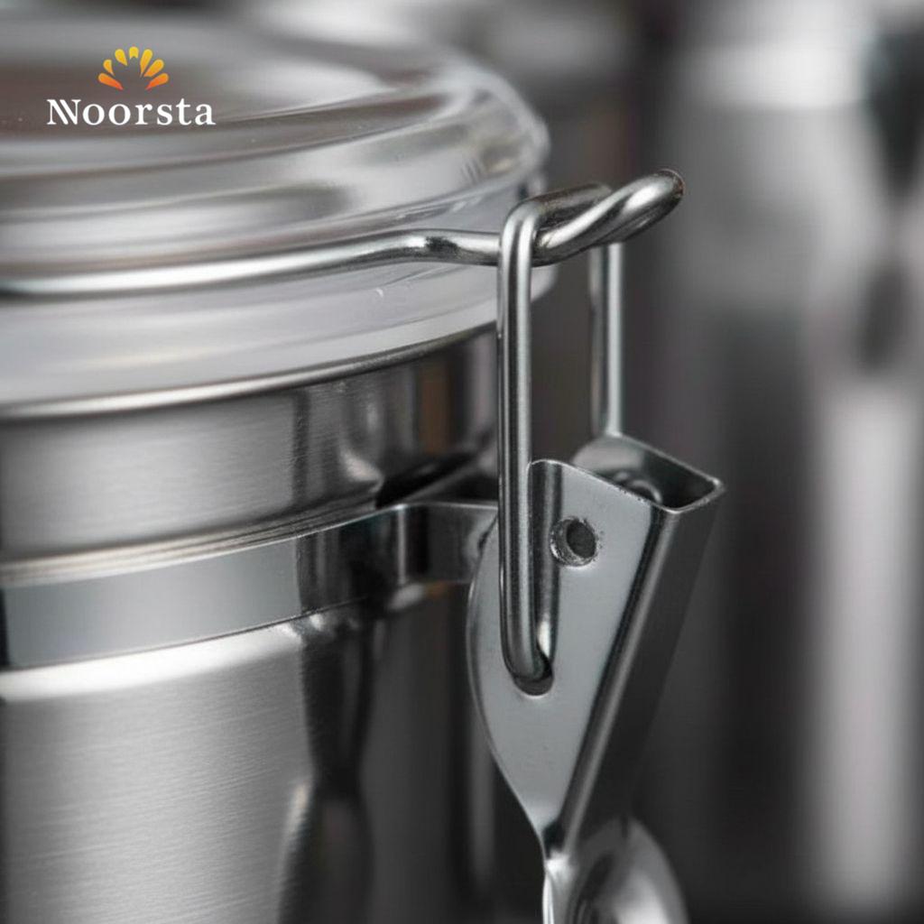 The Argento Airtight Stainless Steel Canister Set with Spoons