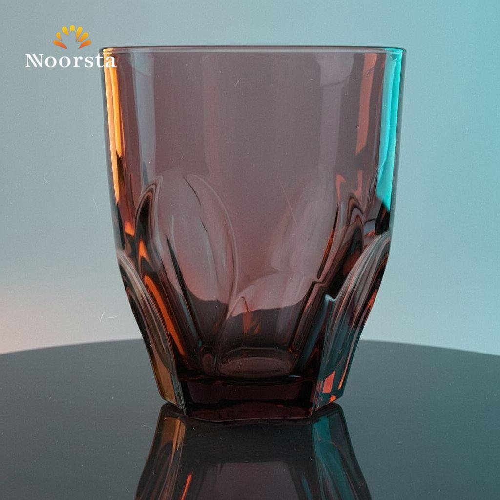 طقم كوبايات زجاج موڤ تقيل للسفرة - Elegant Mauve Heavy Glass Tumbler Set - Noorsta