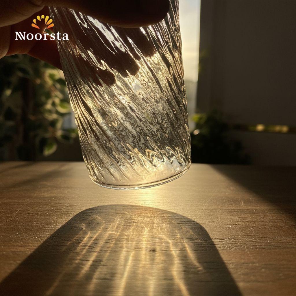Arctic Ripple Crystal Glass Tumbler - Textured Glacier Design