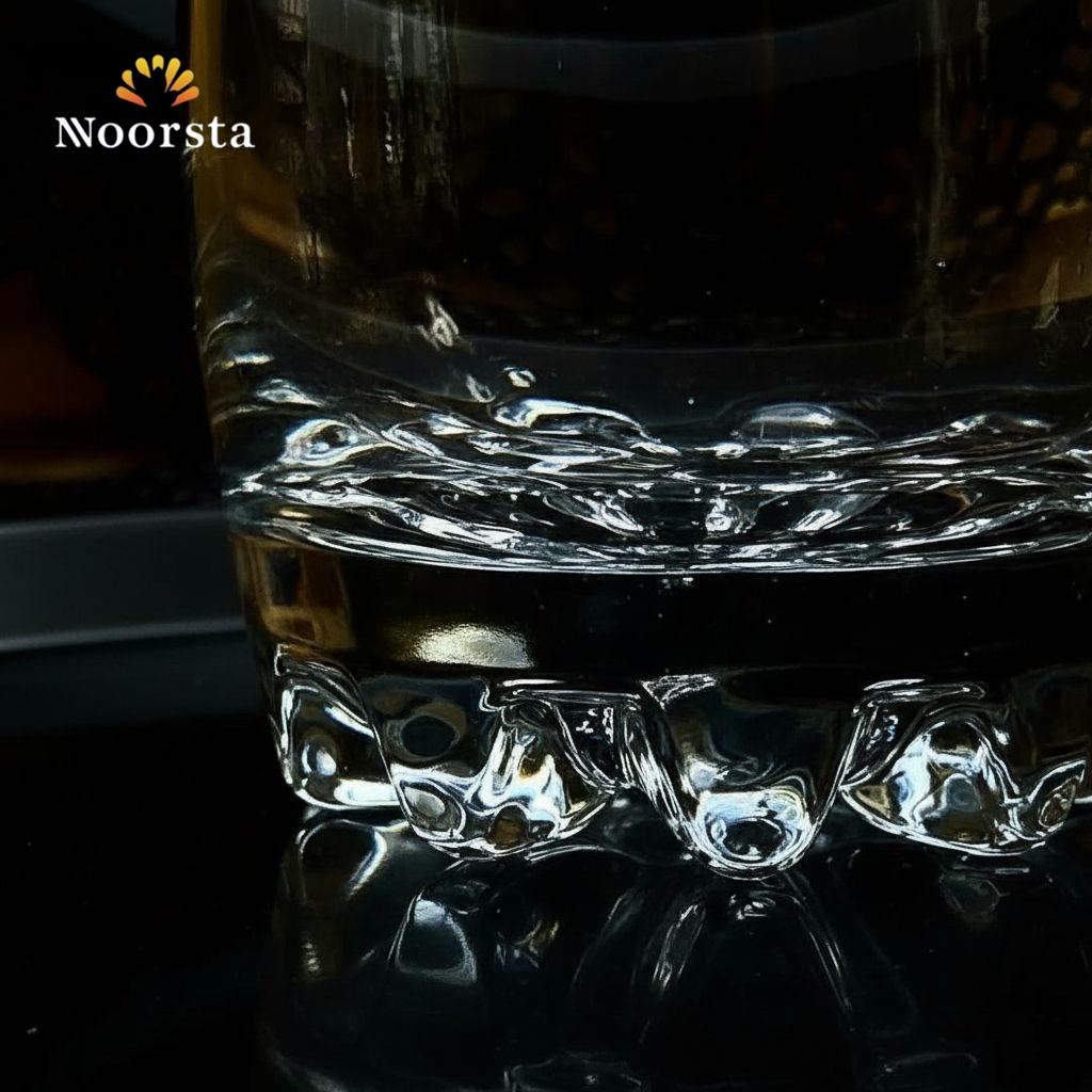 Glacier Base Crystal-Clear Textured Glass Tumbler