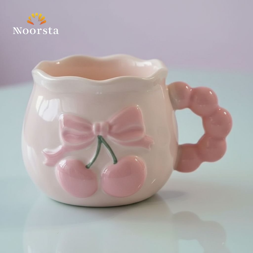 مج بورسيلين شيك بتصميم الكريز - Chic Porcelain Cherry Mug - Noorsta