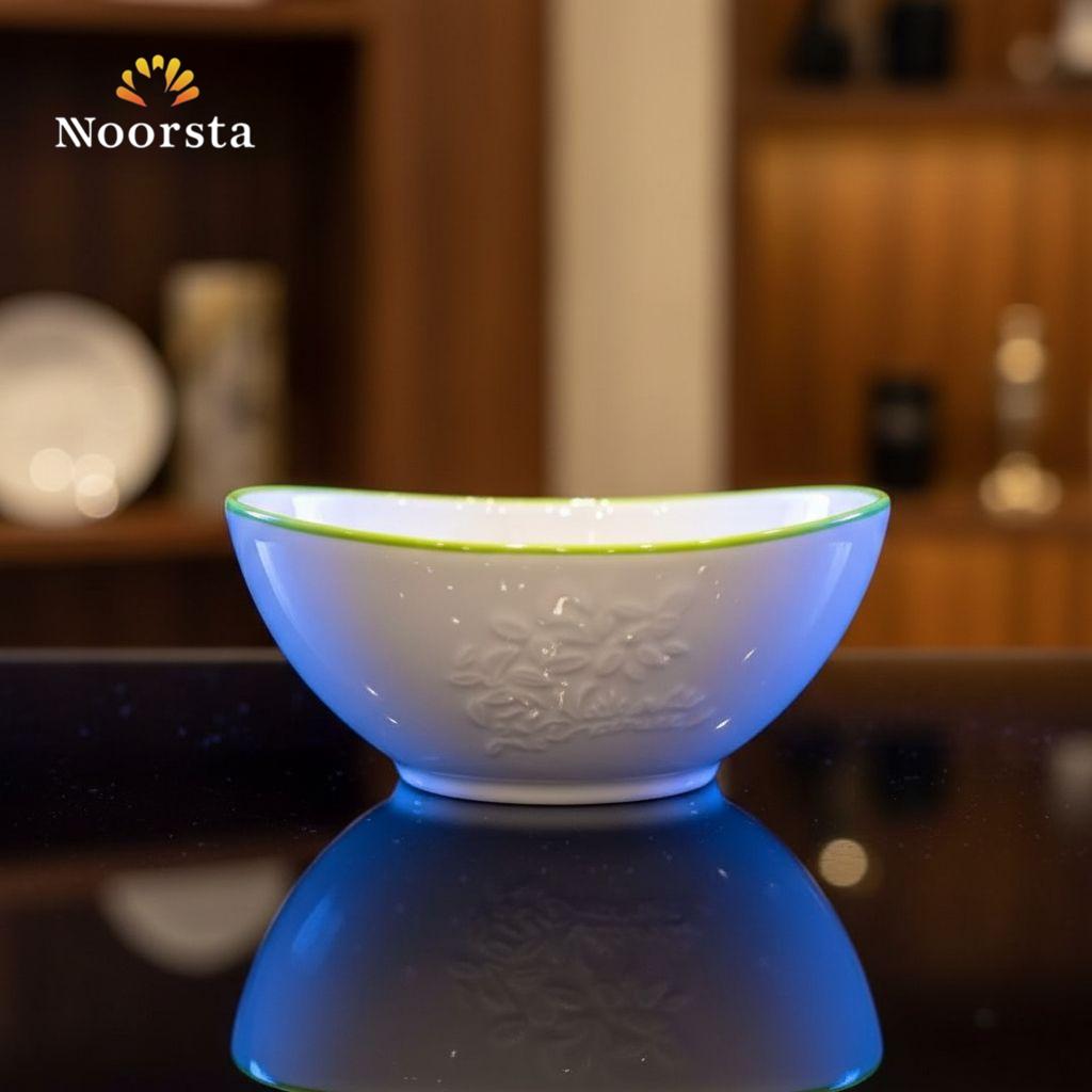 بولة بورسلين حفر شيك للتقديم - Elegant Embossed Porcelain Bowl - Noorsta