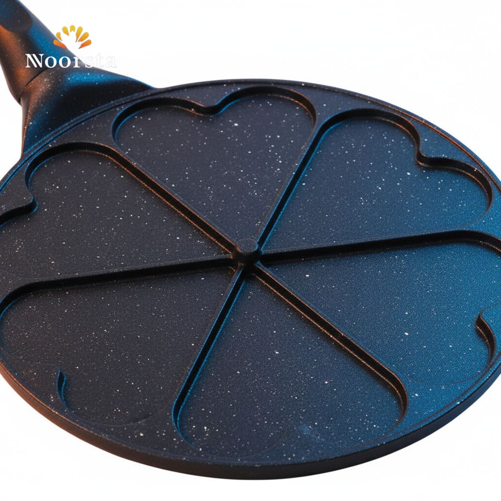 طاسة بان كيك وبيض 7 قلوب مانعة للالتصاق - Premium 7-Heart Non-Stick Pancake Pan - Noorsta