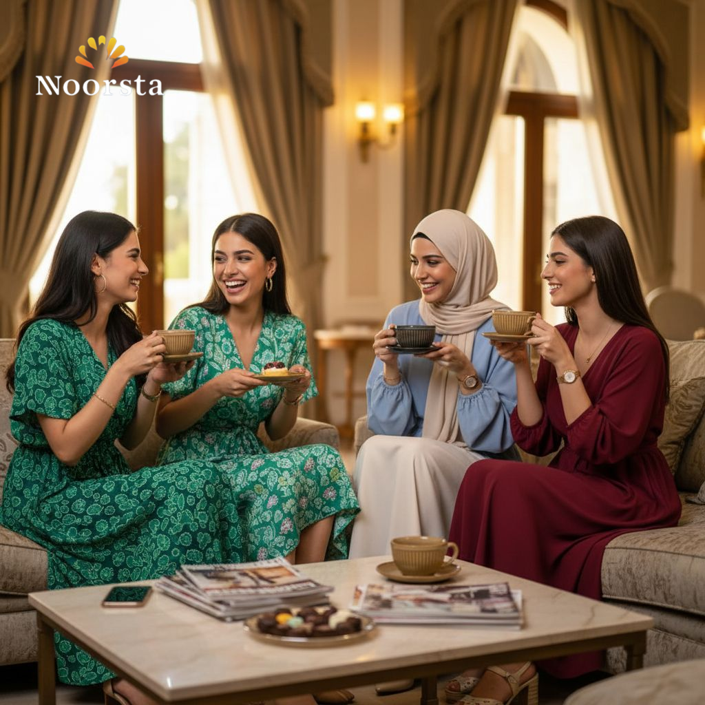 طقم فناجين قهوة بورسلين مضلع شيك لجهاز العروسة - Authentic Ribbed Porcelain Coffee Cup Set with Saucers - Noorsta