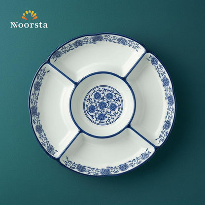 صينية تقديم بورسلين مقسمة شيك للضيوف - Classic Porcelain Divided Serving Tray - Noorsta