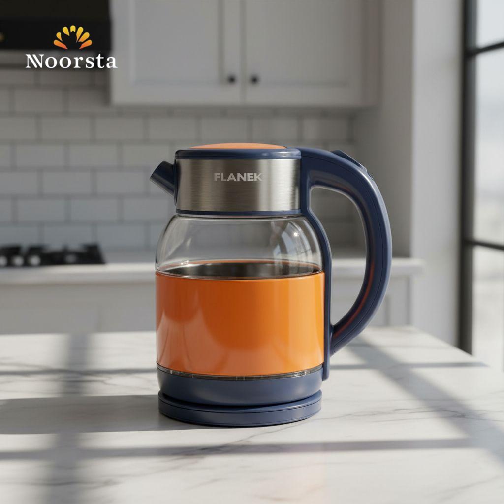 كاتيل فلانيك زجاجي عصري سعة 2 لتر - Modern Flanek Glass Electric Kettle 2L - Noorsta