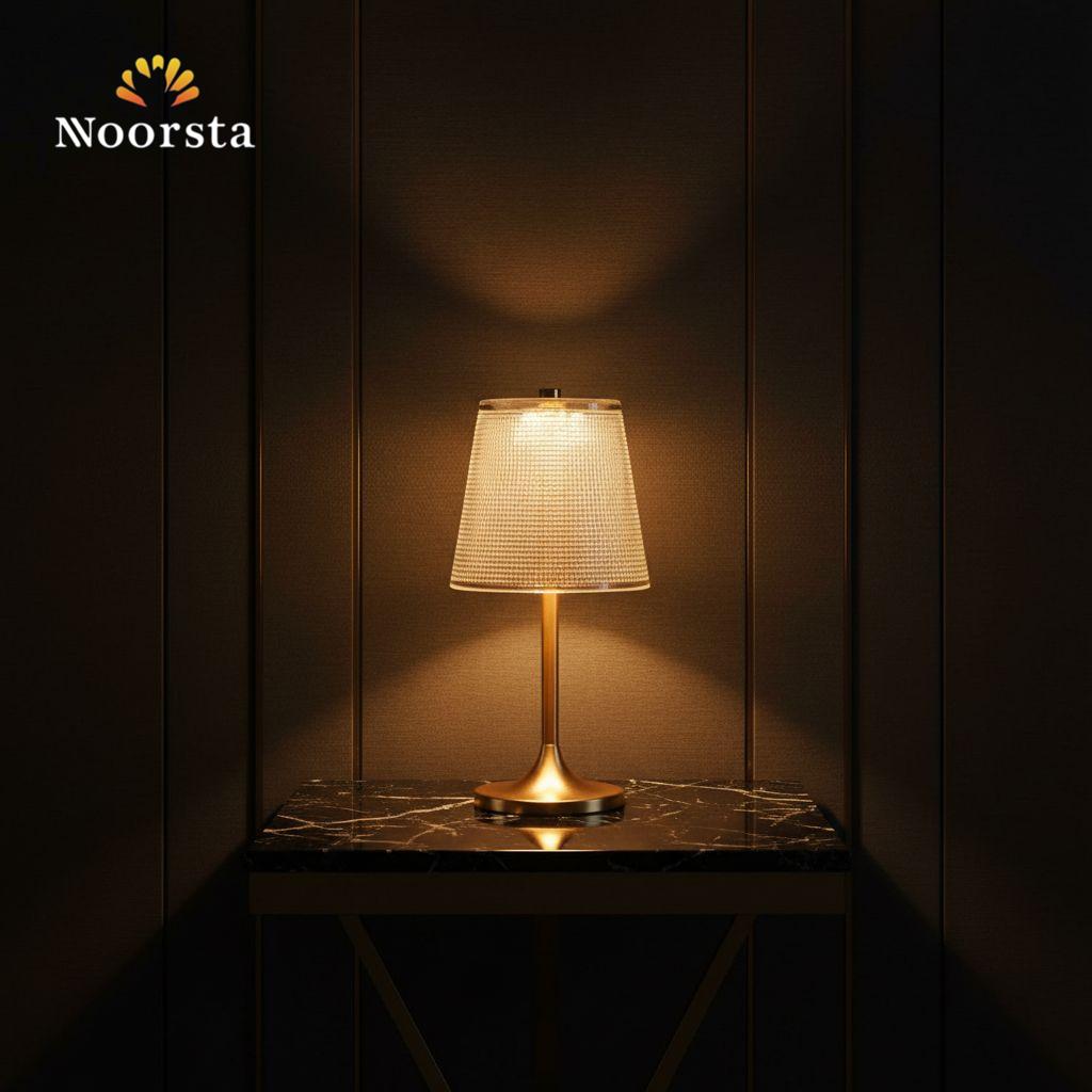 اباجورة ليد تاتش دهبي شحن - Modern Gold Touch-Control LED Table Lamp - Noorsta