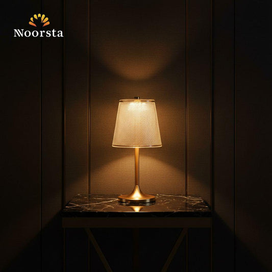 اباجورة ليد تاتش دهبي شحن - Modern Gold Touch-Control LED Table Lamp - Noorsta