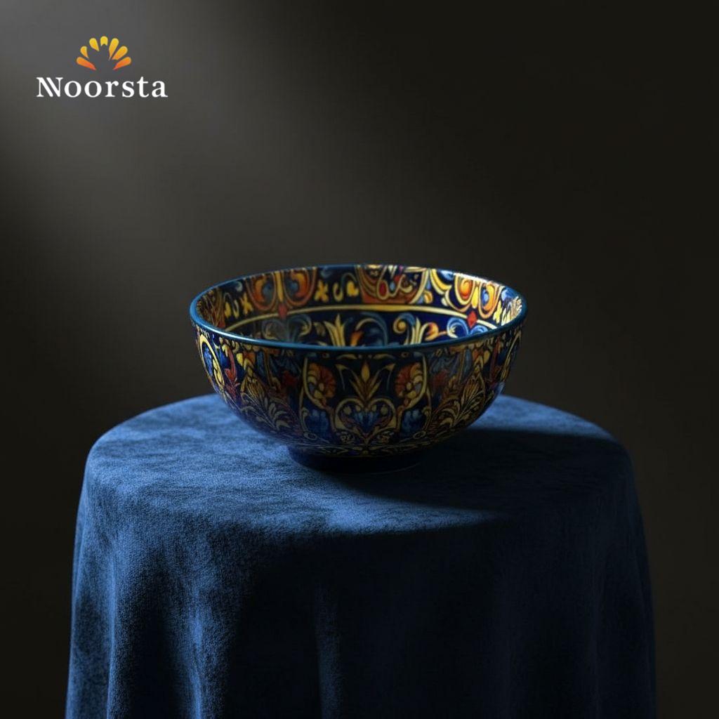 بولة بورسلين بزخرفة أندلسية للشوربة والمكسرات - Authentic Andalusian Porcelain Soup and Nut Bowl - Noorsta