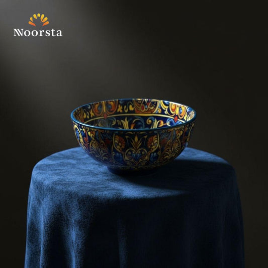 بولة بورسلين بزخرفة أندلسية للشوربة والمكسرات - Authentic Andalusian Porcelain Soup and Nut Bowl - Noorsta