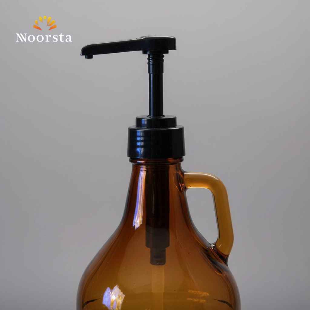 ديسبنسر زجاج مستورد للشامبو والشاور جيل - Premium Glass Pump Dispenser - Noorsta