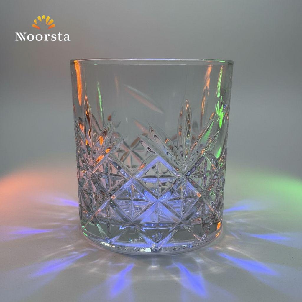 طقم شوب زجاج كريستال محفور 6 قطع - Premium Crystal-Cut Glass Tumbler Set - Noorsta