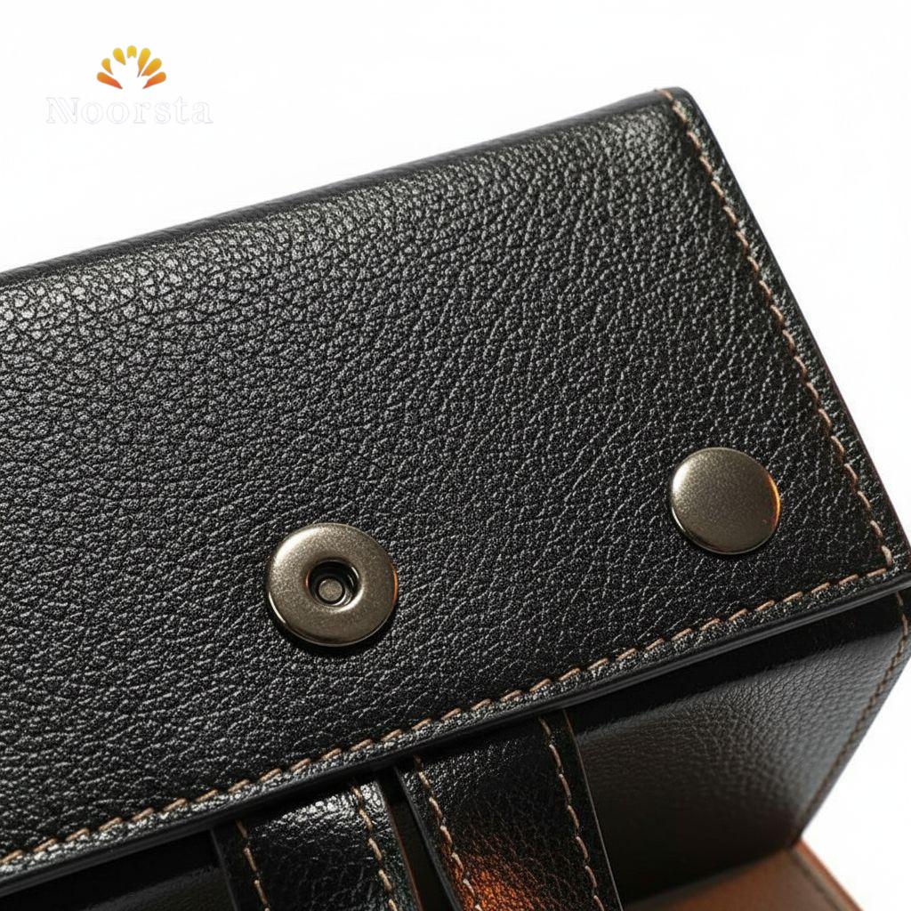 منظم نظارات جلد 5 خانات لحماية الإكسسوارات - Premium Foldable 5-Slot Leather Glasses Organizer - Noorsta