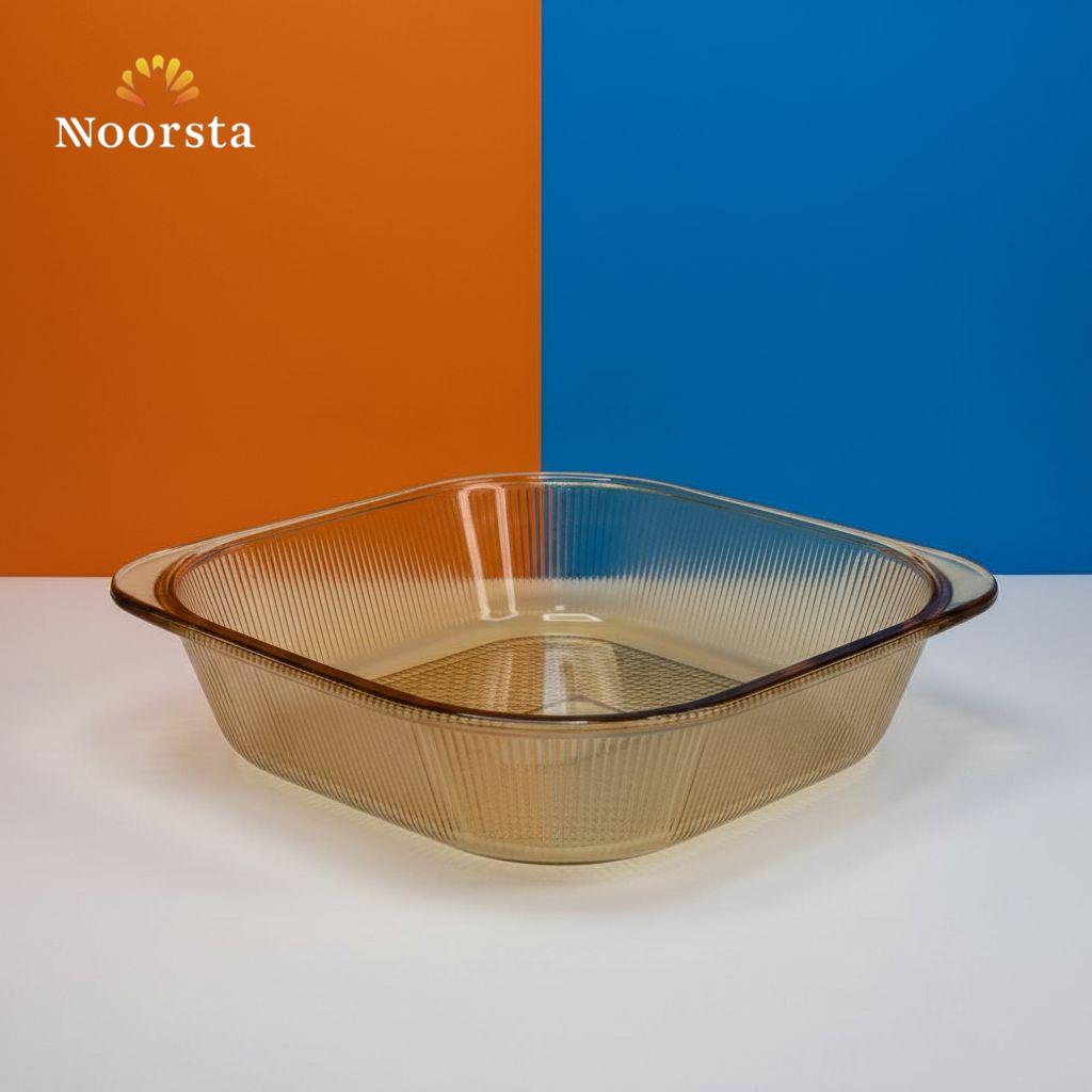 طاجن فرن بيركس مربع عسلي 2.4 لتر - Premium Square Amber Pyrex Baking Dish 2.4L - Noorsta