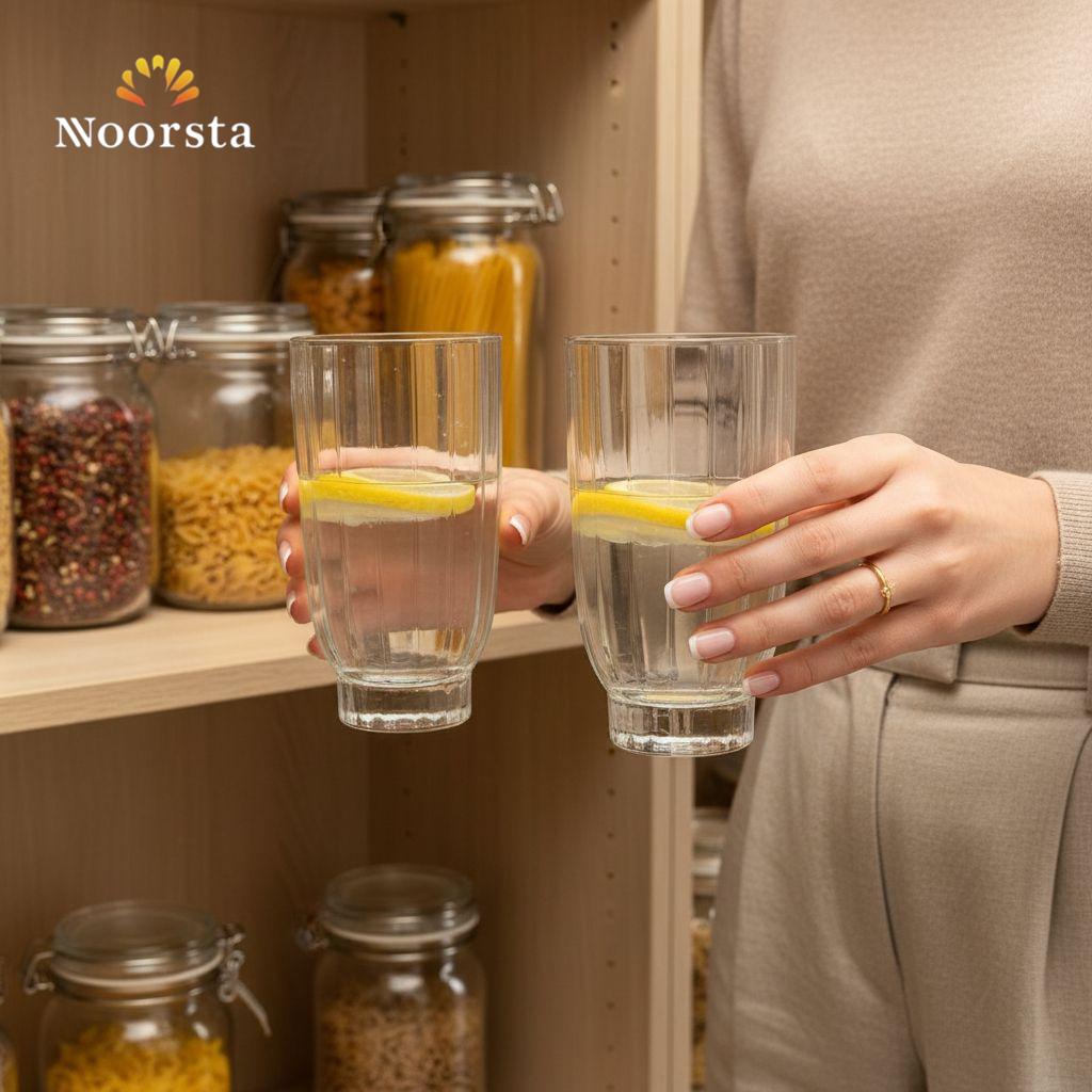 طقم أكواب زجاج مضلع أموري من باشاباتشي