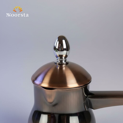 طقم كنك قهوة استانلس نحاسي 3 قطع - Authentic Copper-Tone Stainless Steel Coffee Pot Set - Noorsta