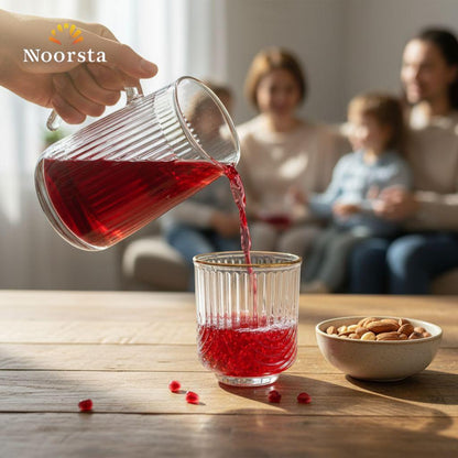 Royal Fluted Crystal Glass Set with Gold Rim