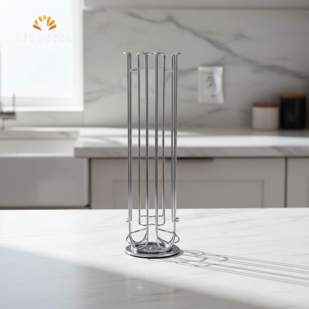 حامل كبسولات قهوة اسبرسو معدن دوار للكوفي كورنر - Modern 360 Rotating Stainless Steel Espresso Pod Holder - Noorsta