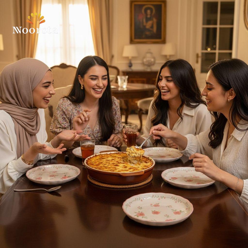 طبق بورسلين مسطح حراري مورد لتقديمات الضيوف - Chic Floral Heat-Resistant Porcelain Flat Plate - Noorsta