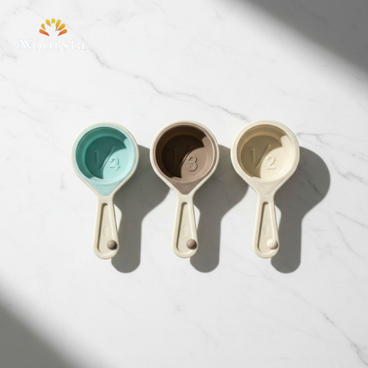 طقم معايير سيليكون 3 قطع عملي جدا للمطبخ - Premium 3-Piece Collapsible Silicone Measuring Cups - Noorsta