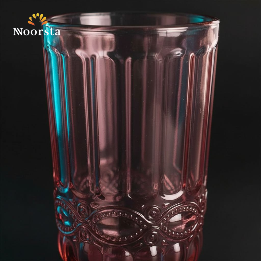 طقم شوب عصير زجاج كريستال الوان - Elegant Crystal Glass Tumbler Set - Noorsta