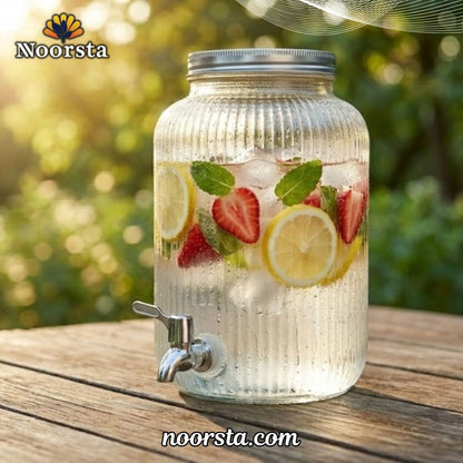 Modern Ribbed Crystal Dispenser Collection