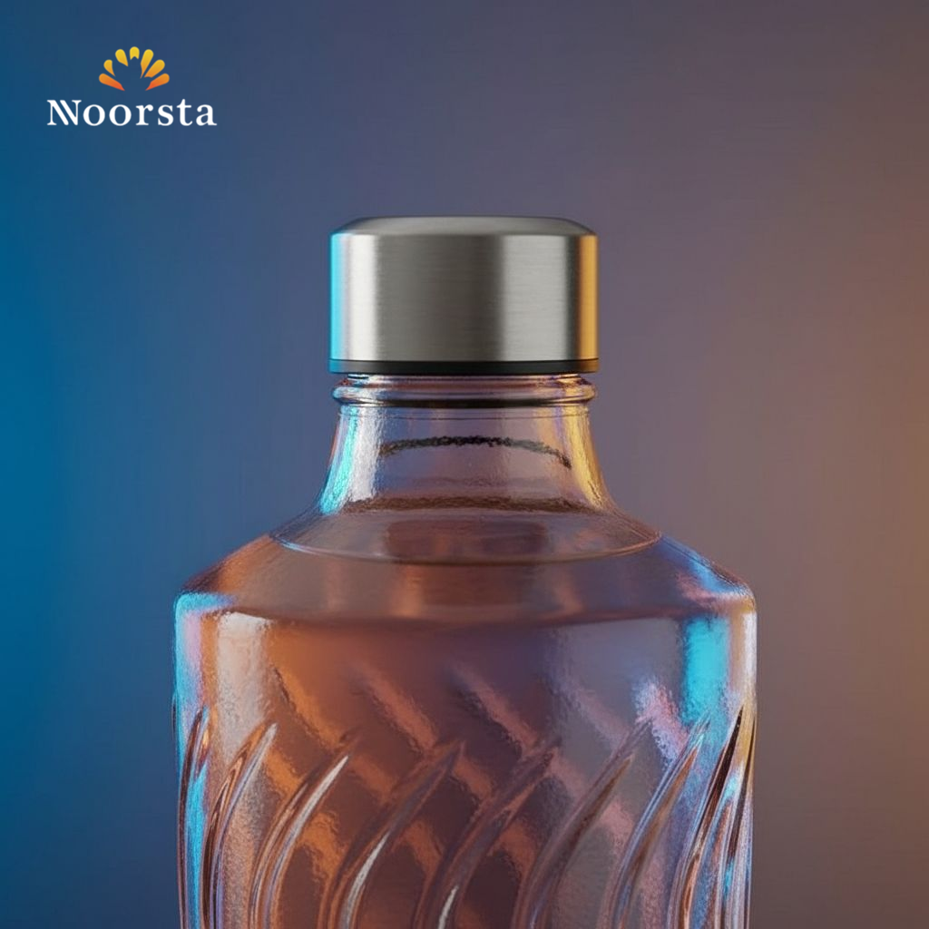 قزازة عصير ومياه زجاج شيك جدا للتقديم والتلاجة - Premium Wavy Glass Water and Juice Bottle - Noorsta