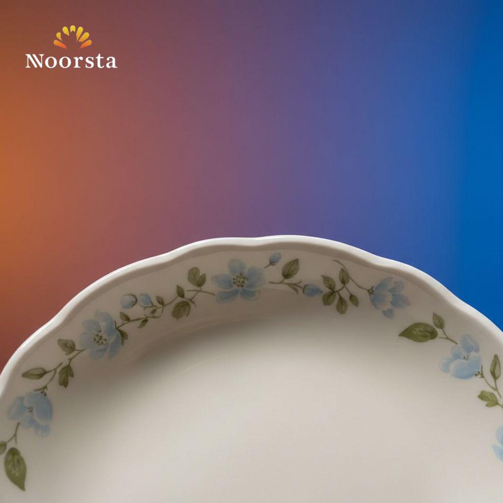 طبق غرف بورسلين بورد أزرق شيك جدا - Classic Blue Floral Porcelain Serving Bowl 20cm - Noorsta