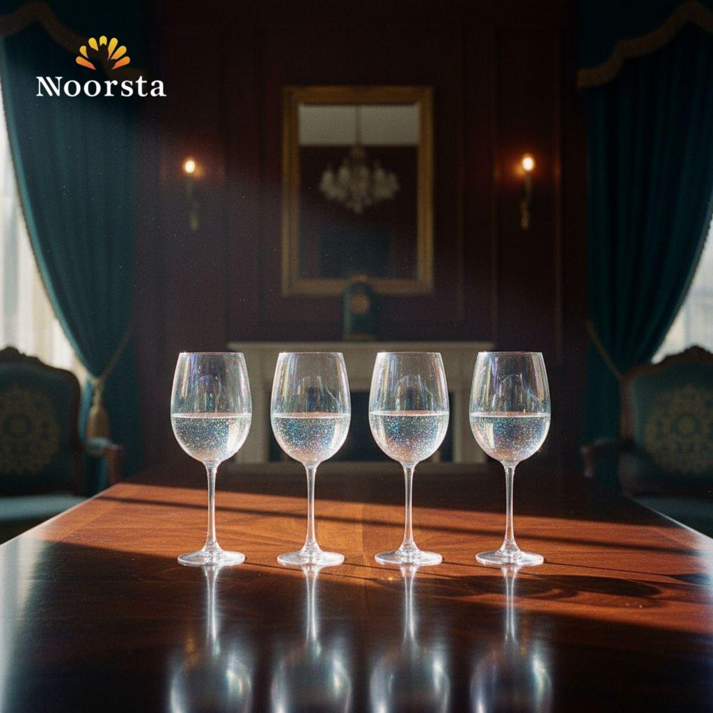طقم كاسات عصير بلمعة لومينا - Lumina Iridescent Crystal Goblet Set - Noorsta