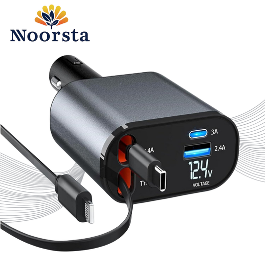 4-in-1 Retractable Super Fast Car Charger