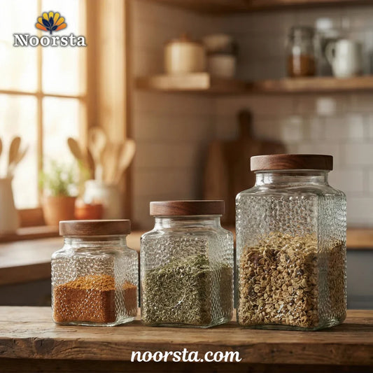 Hammered Glass Storage Jar