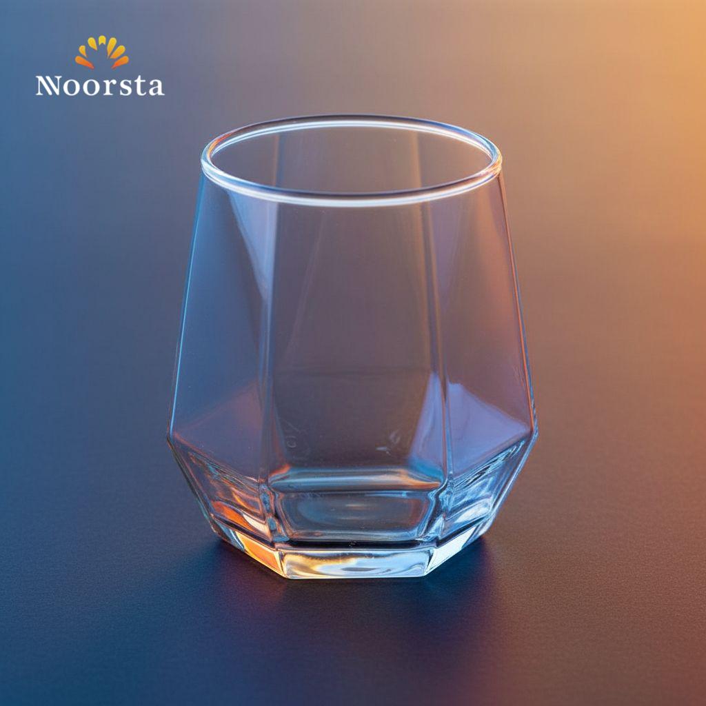 طقم كوبايات تورنتو للايس كوفي والعصير 6 قطع - Modern Toronto Geometric Glass Cups Set 6 Pieces - Noorsta
