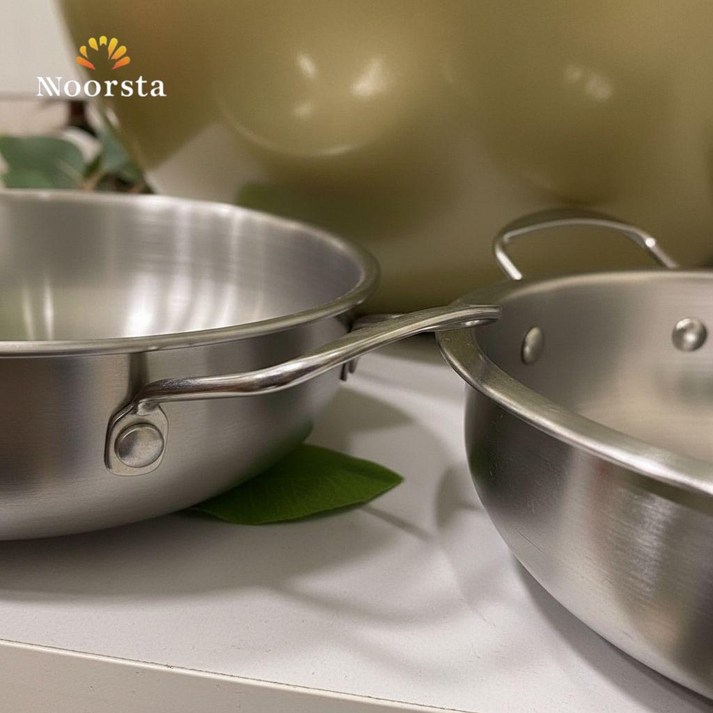 Royal Stainless Steel Double-Handled Serving Pan - Silver Finish