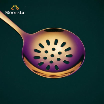 مقصوصة دهبي شيك للقلي والتصفية - Elegant Gold Slotted Skimmer Spoon - Noorsta