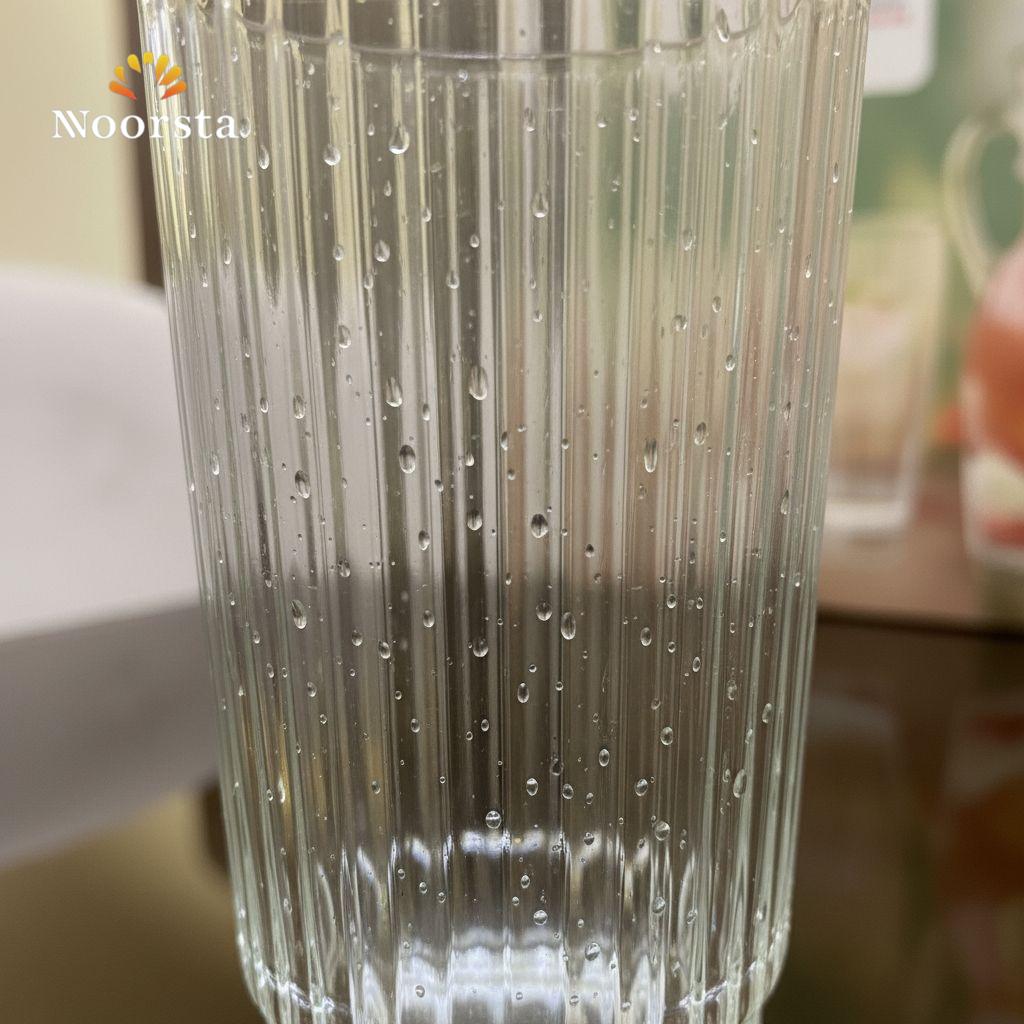 Lumina Crystal Ribbed Glass Water & Juice Serving Set - 7 Pieces