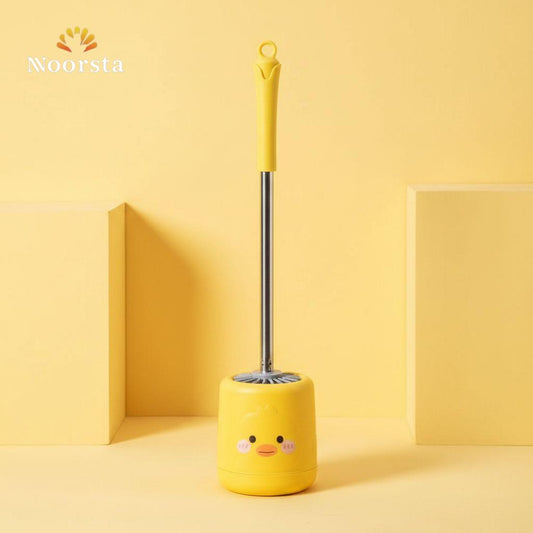 فرشة حمام سيليكون شكل بطة أصفر - Playful Yellow Duck Silicone Toilet Brush - Noorsta