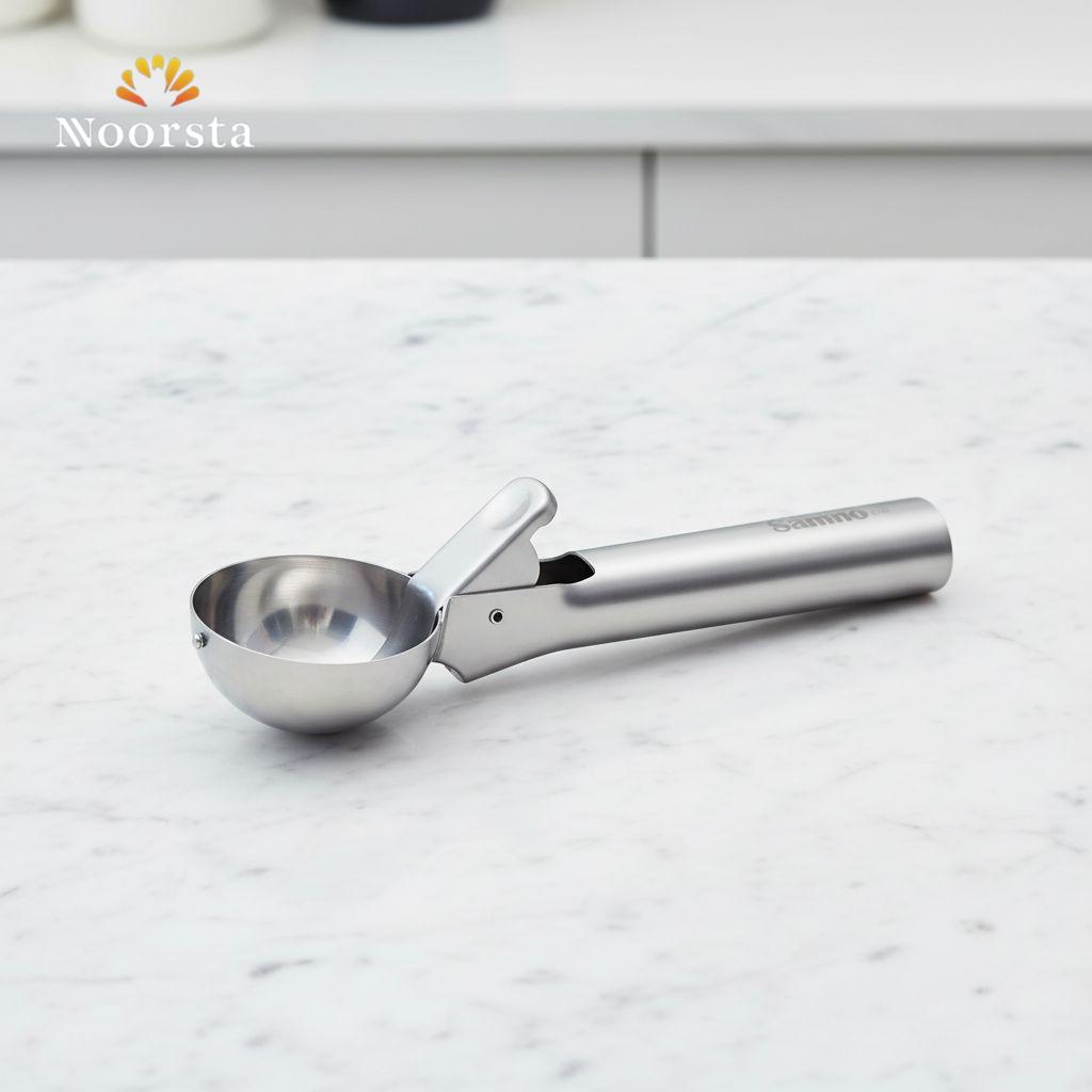 Samno Professional Stainless Steel Ice Cream Scoop with Trigger Mechanism