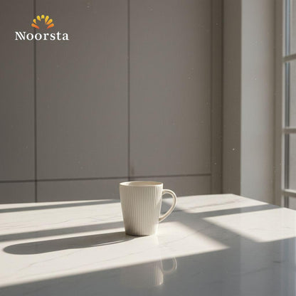 مج سيراميك مضلع بألوان هادية - Modern Ribbed Ceramic Mug - Noorsta
