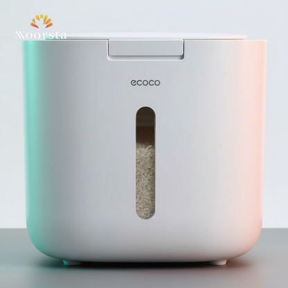 حافظة رز وبقوليات مودرن سعة 10 كيلو - Minimalist Ecoco 10KG Smart Rice Dispenser - Noorsta