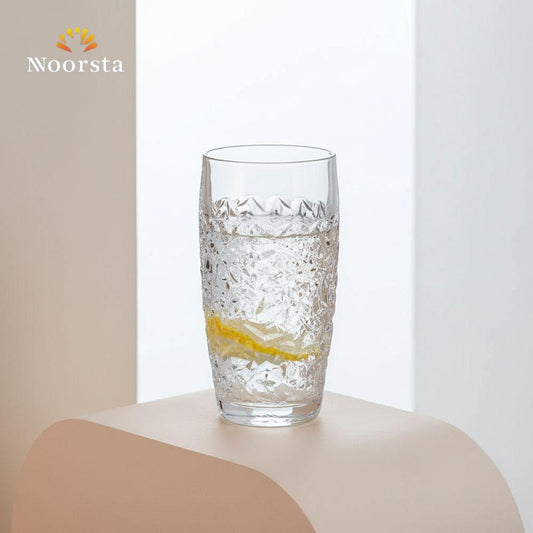 Luminous Diamond-Cut Crystal Highball Glass Set